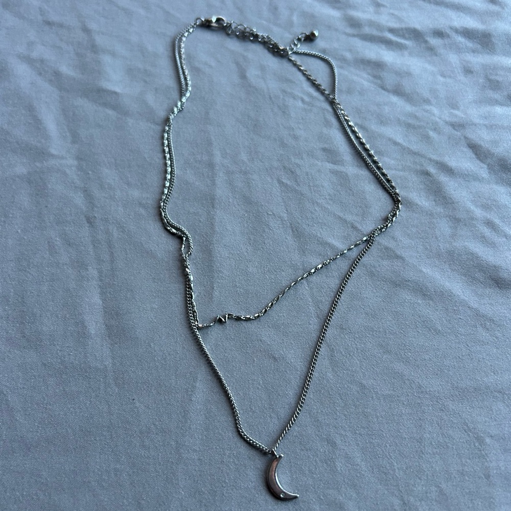 Silver Crescent Moon Necklace